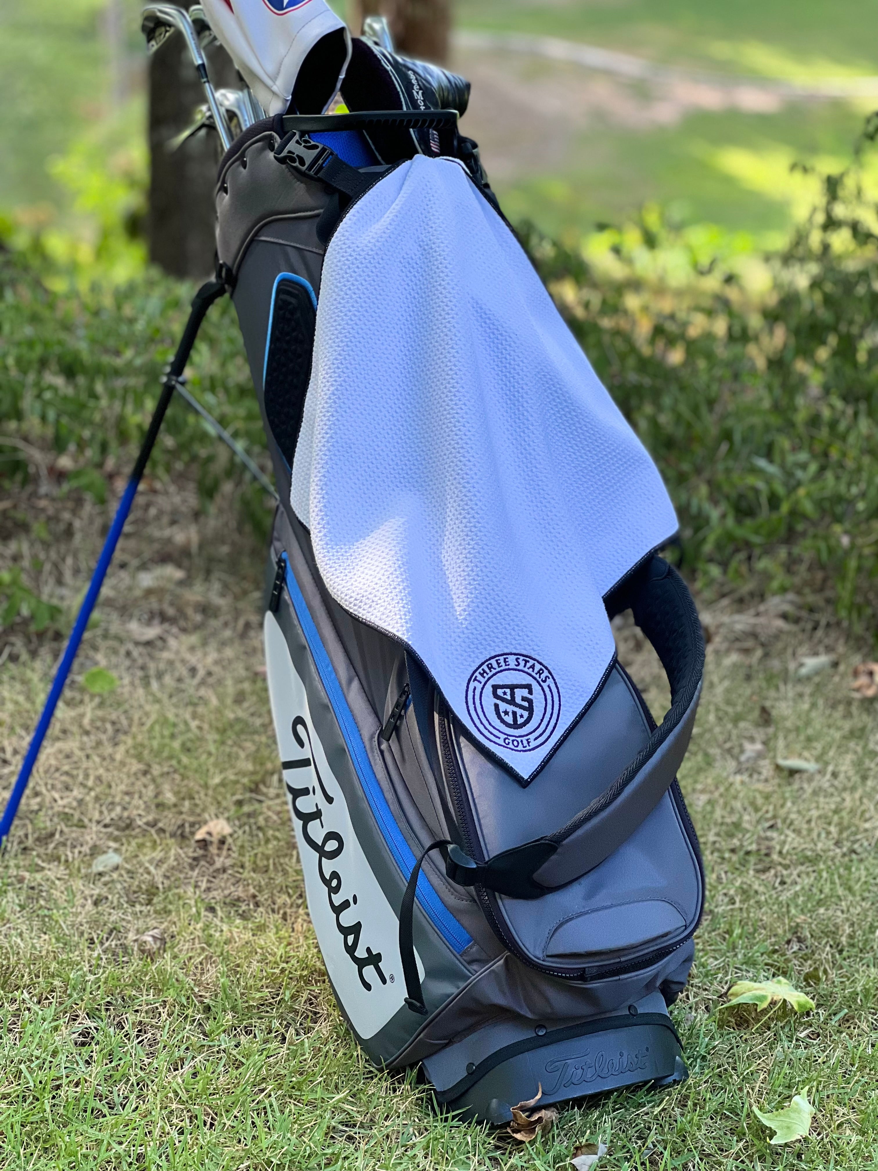 3SG  Magnetic Towel - White - Three Stars Golf