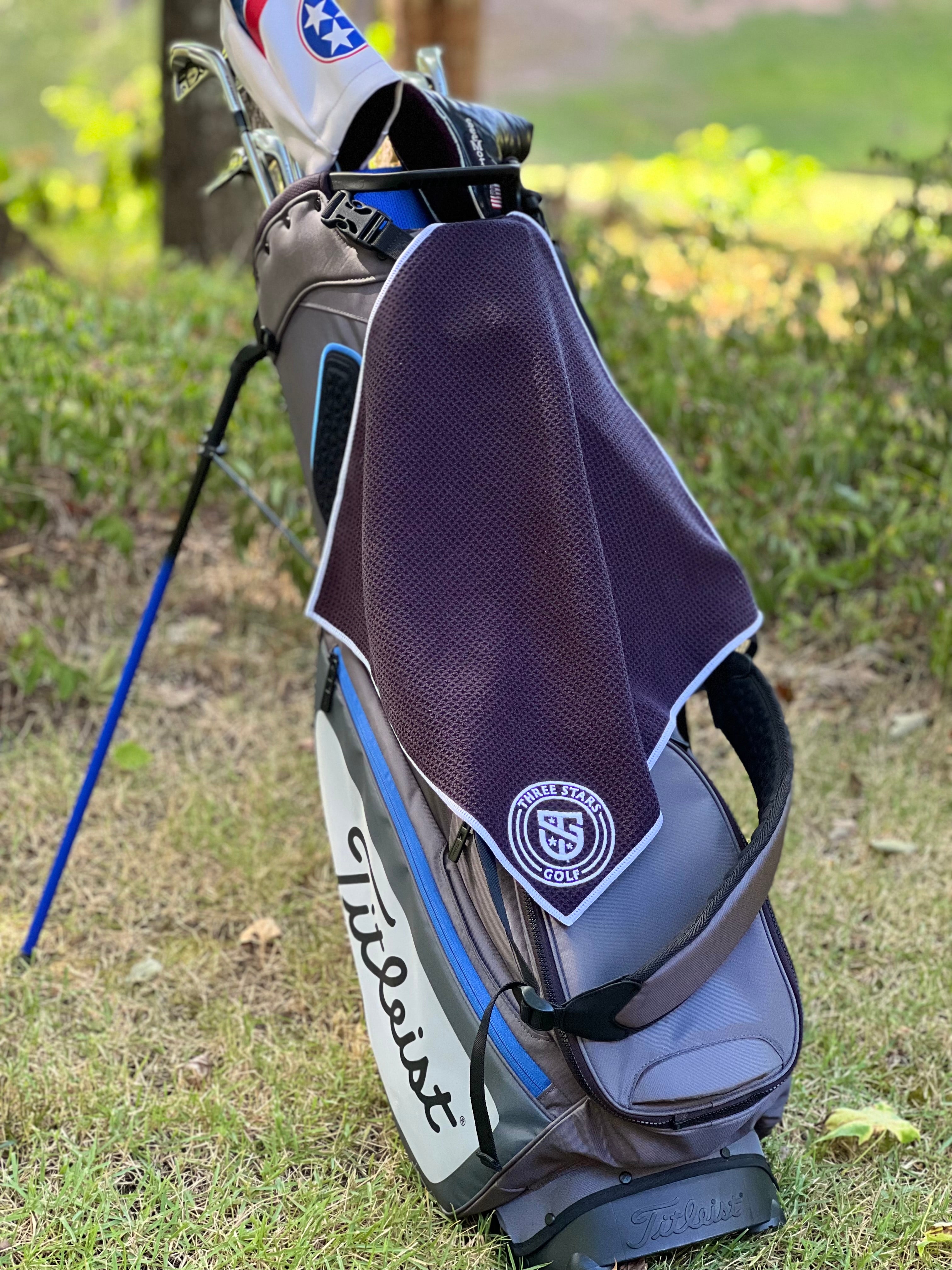 3SG Magnetic Towel - Black - Three Stars Golf